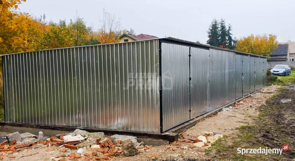 GARAŻ BLASZANY RZĄD 175m x 5m spad tył 4x Brama Rzeszów