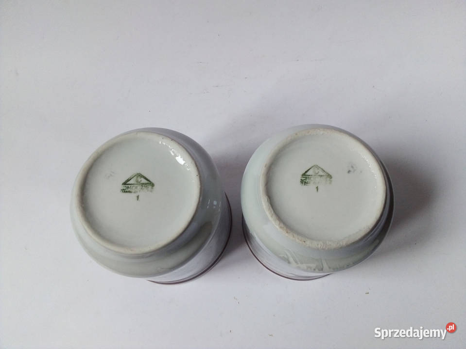 dwa marmurkowe kubki Chodzież vintage PRL Częstochowa