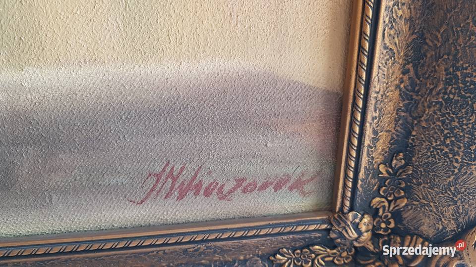 Obraz olejny na płótnie Róże sygnowany JM Malarstwo śląskie Dąbrowa Górnicza