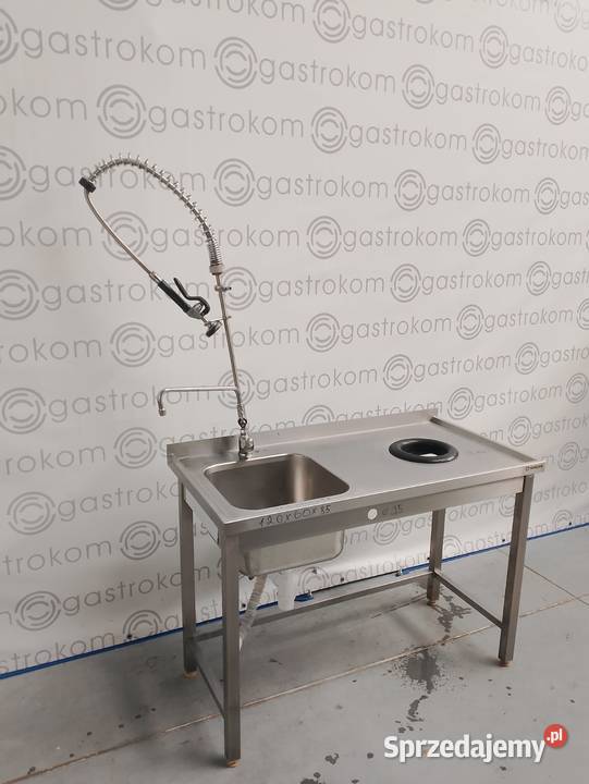 Stół ze zlewem i otworem na odpadki 120x60x85