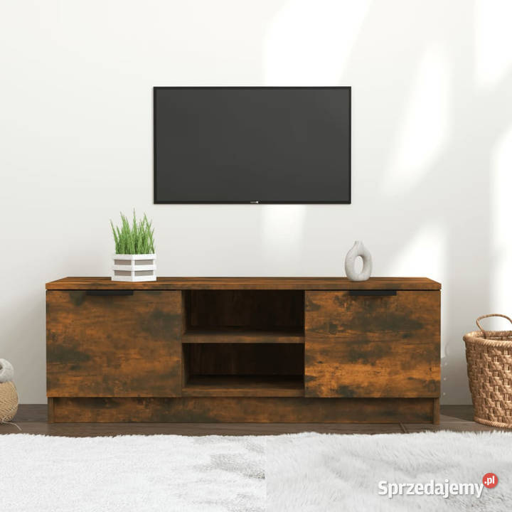 Szafka pod TV przydymiony dąb 197x35x52 WM817132 Warszawa sprzedam