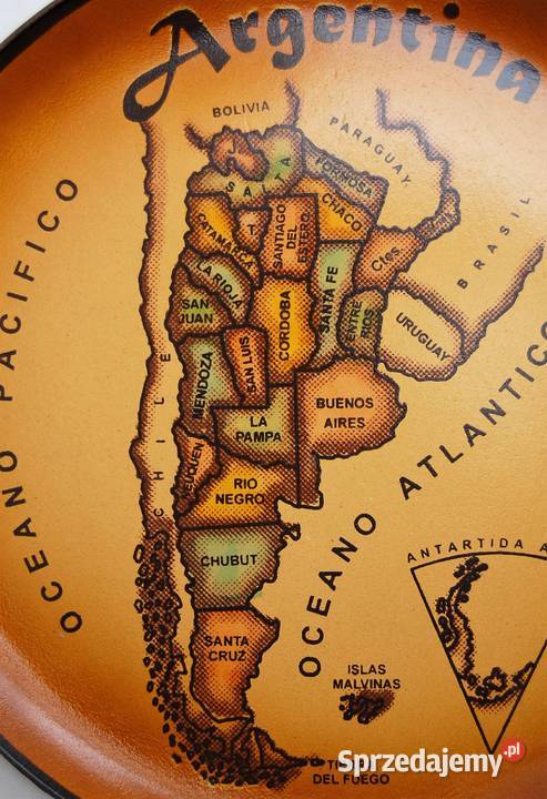 Argentyna mapa talerzyk do zawieszenia vintage Lublin