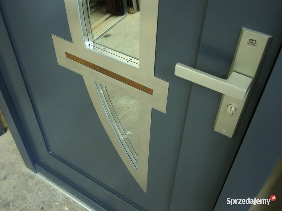 Drzwi Zewnętrzne Drewniane ANTRACYT RAL7016 stal
