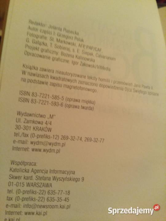 Książki o papieżu księgarnie Warszawa Praga