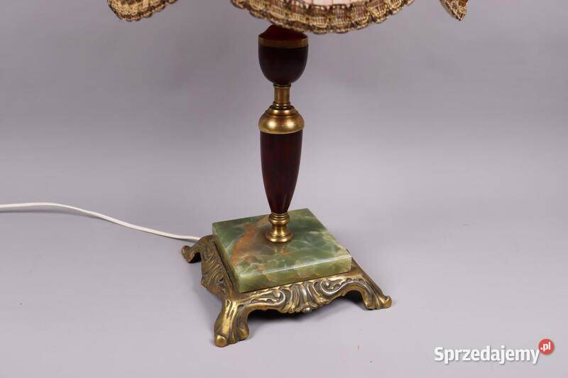 Lampa stołowa wykonana w mosiądzu i marmurze Szczecin