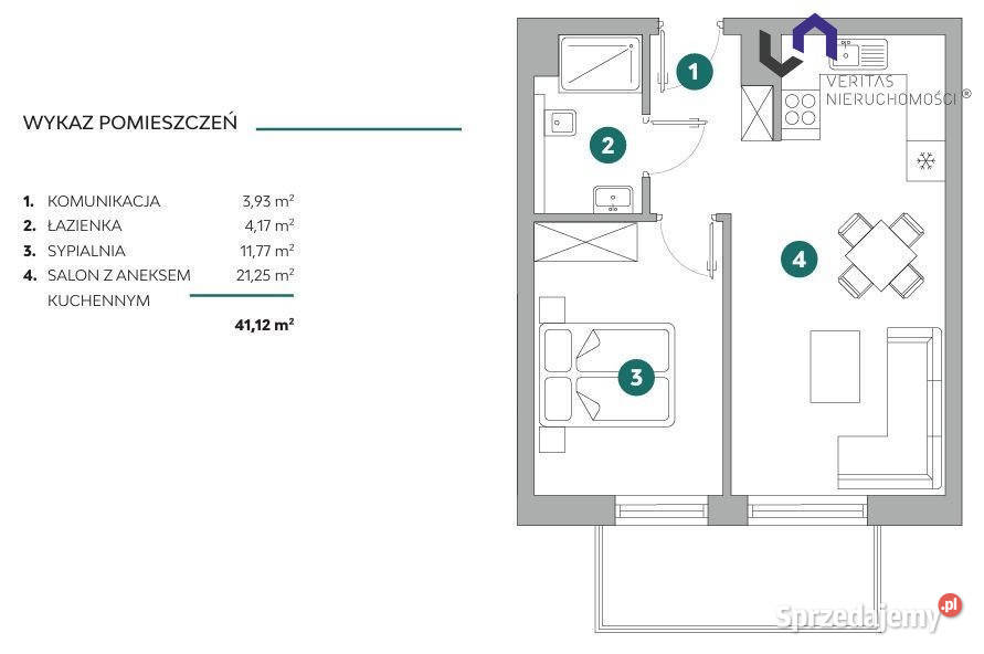 Mieszkanie BielskoBiała 4101m2 2pokojowe 41.01m2 Bielsko-Biała