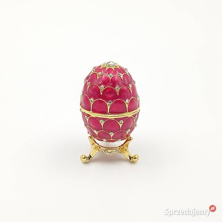 Jajko jajo faberge pojemniki szkatułka czerwone Zawiercie