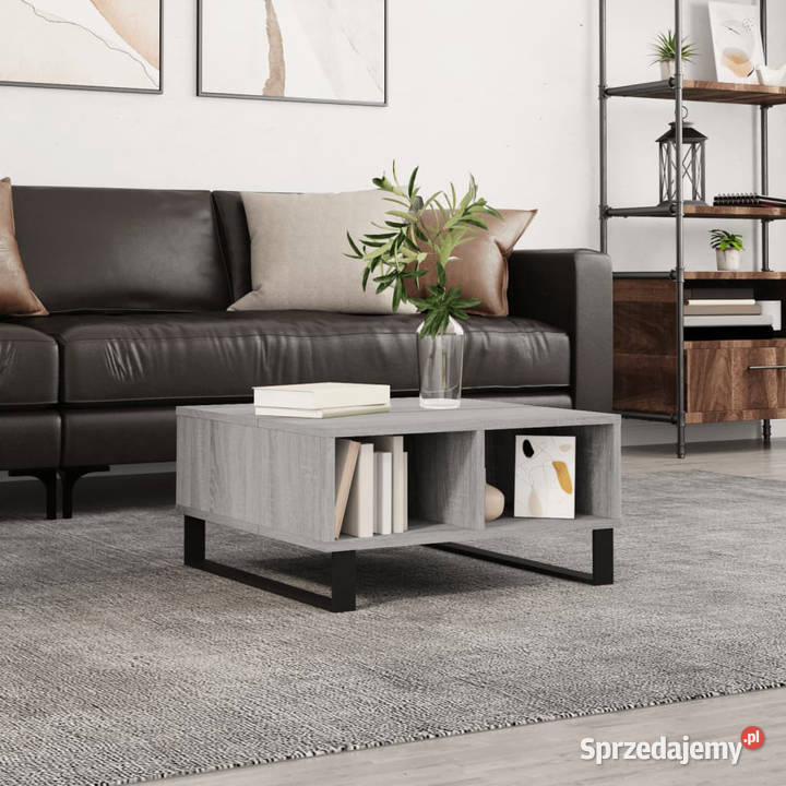 Stolik kawowy szary dąb sonoma 60x60x30 WM827050