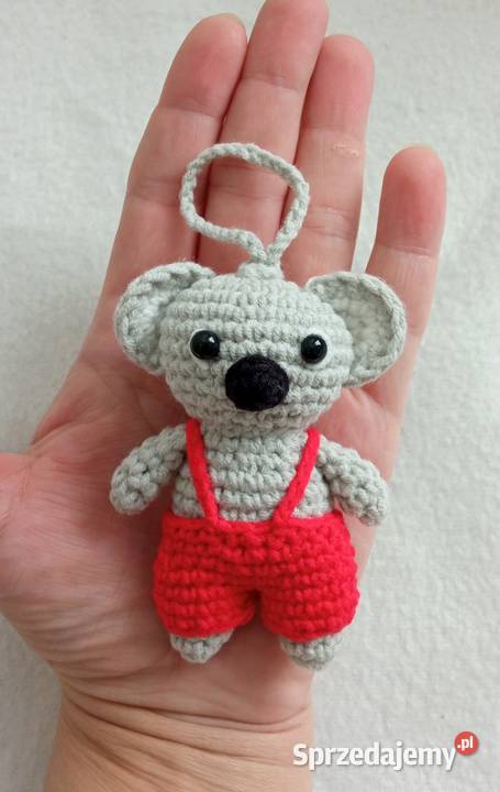 Miś koala wykonany na szydełku brelok zawieszka łódzkie