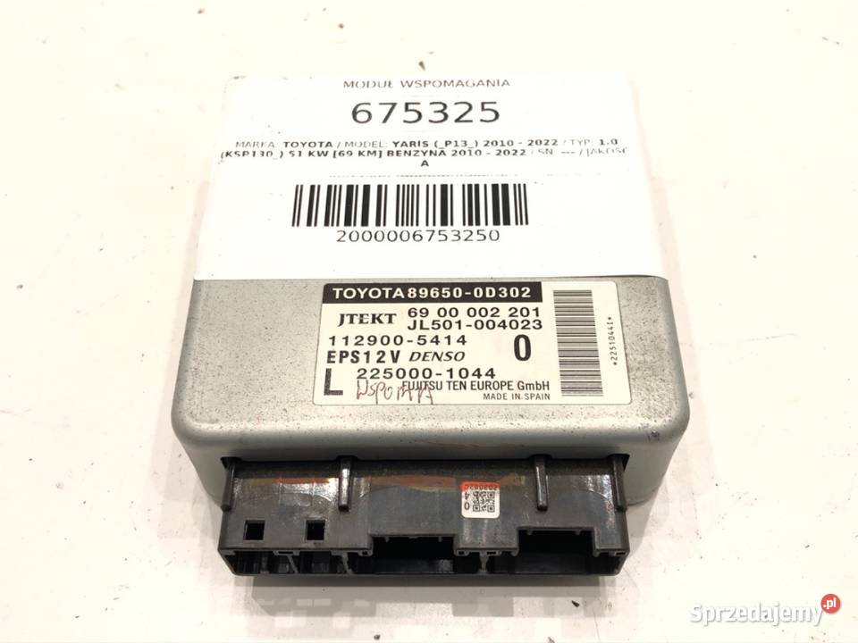 MODUŁ WSPOMAGANIA TOYOTA YARIS III 896500D302 osobowe