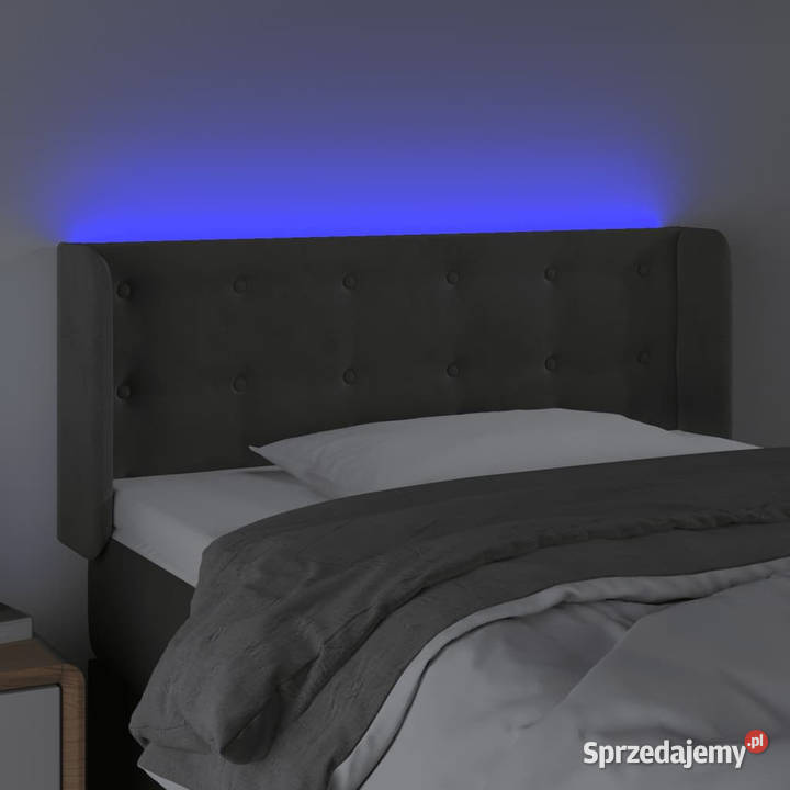Zagłówek do łóżka z LED ciemnoszary 83x16x7888 sprzedam