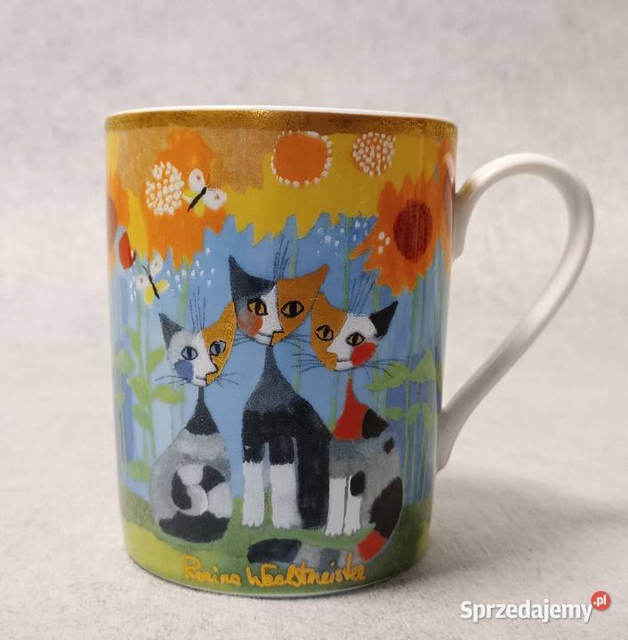 GOEBEL Porcelanowy Kubek TRE GATTI E GIRASOLE Porcelana i szkło Łódź