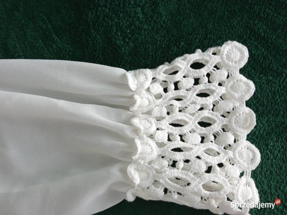 Biała plisowana bluzeczka długi Moda i Styl Grajewo sprzedam