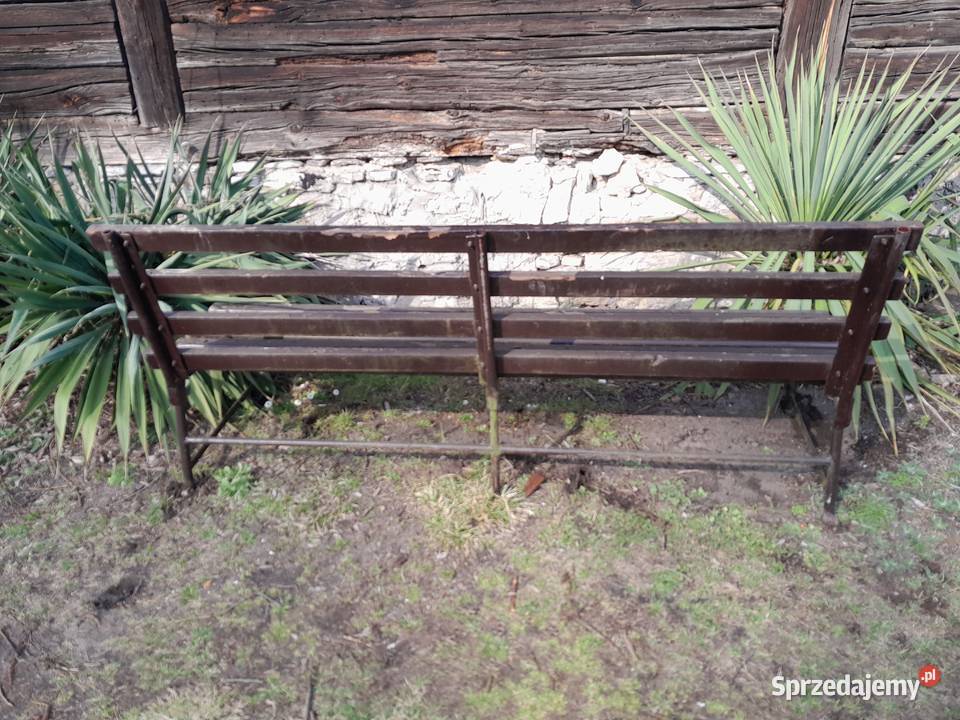 Stara duża ciężka solidna ławka z czasó PRL do śląskie Dąbrowa Górnicza