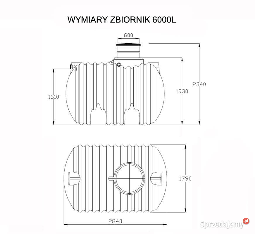 ZBIORNIK NA WODĘ DESZCZOWĄ 6000L MOCNY Świebodzin