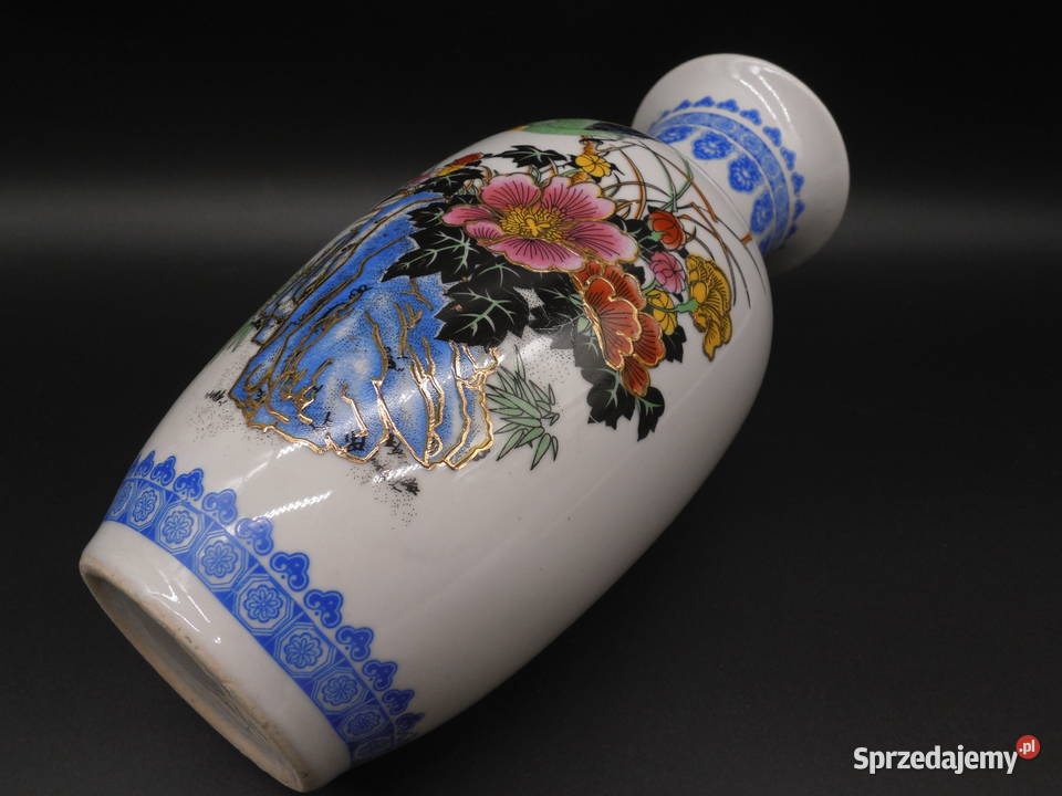 Piękny Chiński Wazon Porcelanowy Vintage Motyw Raszków