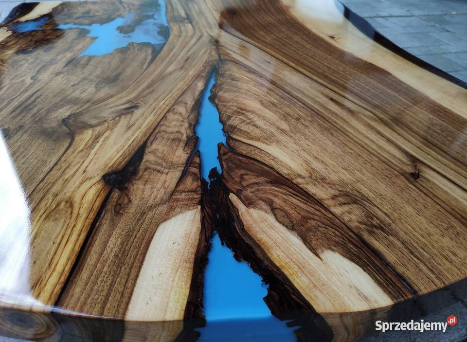 Blat stolik monolit orzech live edge deska żywic 64cm Zembrzyce