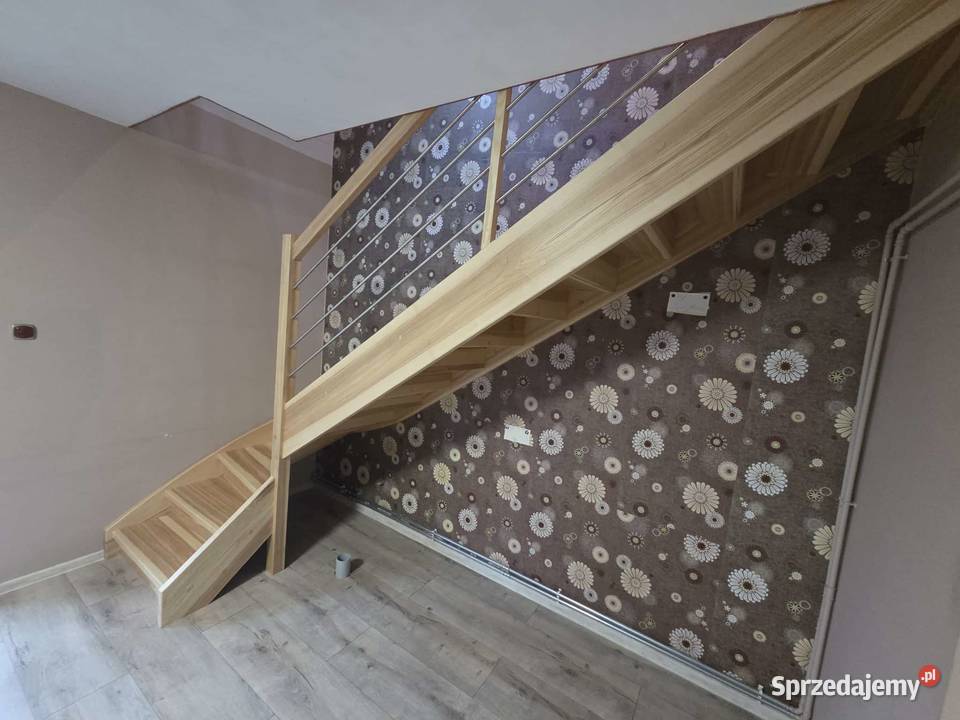 Schody drewniane na beton samonośne Wrocław