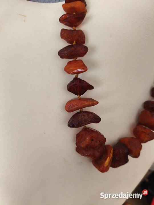 Naszyjnik bursztyn surowy Vintage Rękodzieło Białystok sprzedam
