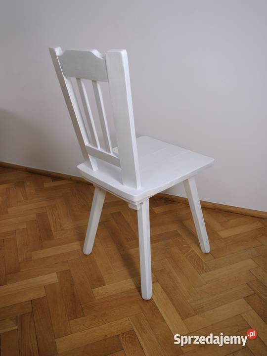 Krzesło drewniane białe nowa farba akrylowa sprzedam