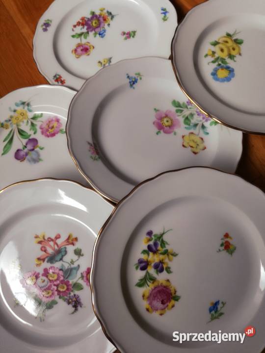 Porcelana Potschappel Dresden komplet 6 talerzy Dom i Ogród Jastrzębie-Zdrój