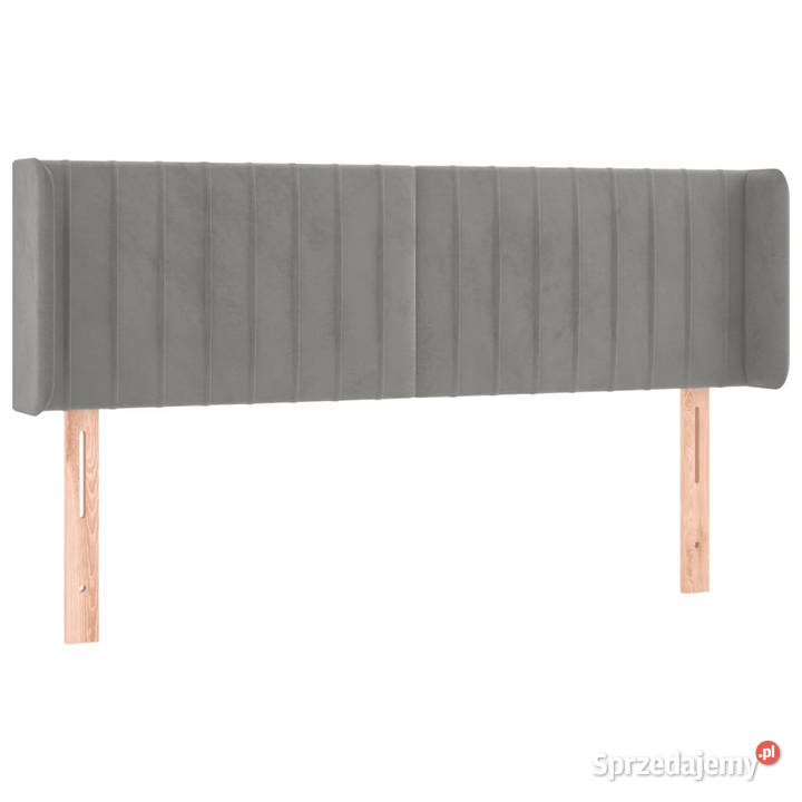 Zagłówek uszak jasnoszary 147x16x7888 aksamit