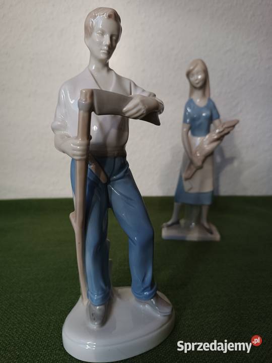 Figurki z porcelany żniwiarz i żniwiarka Porcelana i szkło Gorlice sprzedam