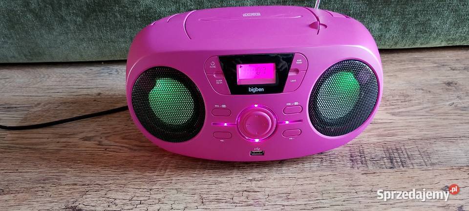 Tytuł Różowy Boombox Bigben CDMP3USB Imprezowy Radioodtwarzacze Wąbrzeźno