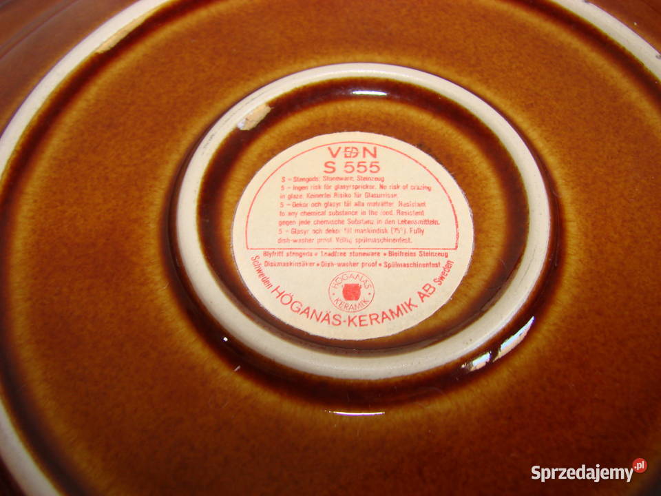 Hoganas Keramik porcelitowy talerz odcienie brązowego Pruszcz Gdański