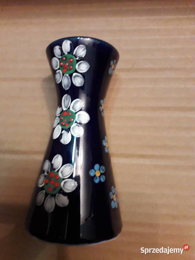 Tułowice ręcznie malowany komplet dwa wazoniki z