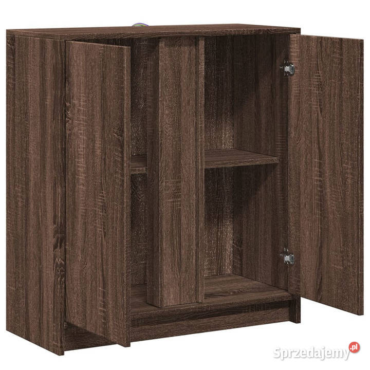 Szafka z LED brązowy dąb 77x34x85 materiał Warszawa