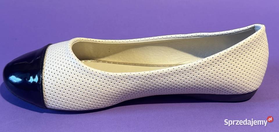 Beżowe baleriny połysk rozmiar 37 BAL9 czarny