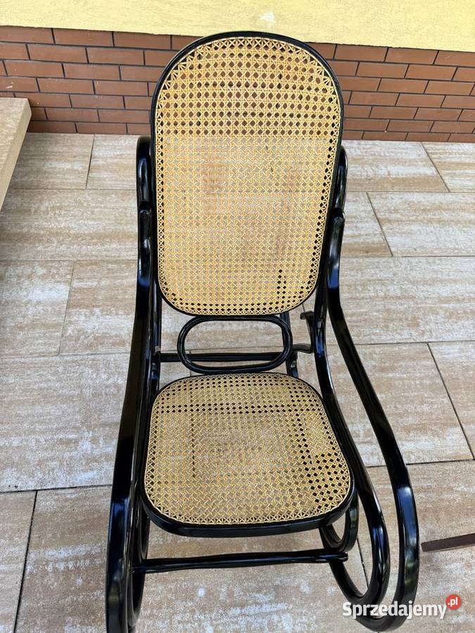 Fotel bujany drewniany z rafią bujak na Garwolin