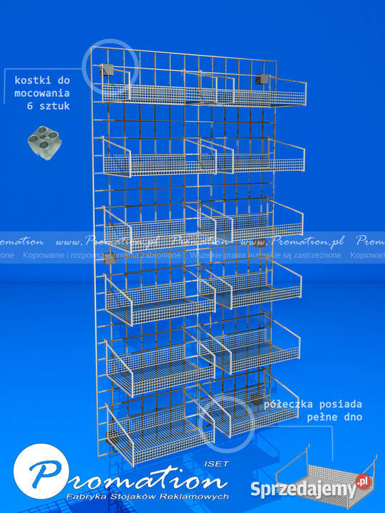 Kraty sklepowe na ścianę zawieszkihaki druciane Łódź