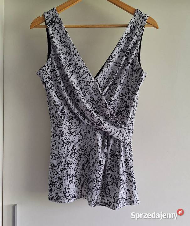 Biała marmurkowa bluzka z efektownym pasem HM 36 małopolskie Kraków