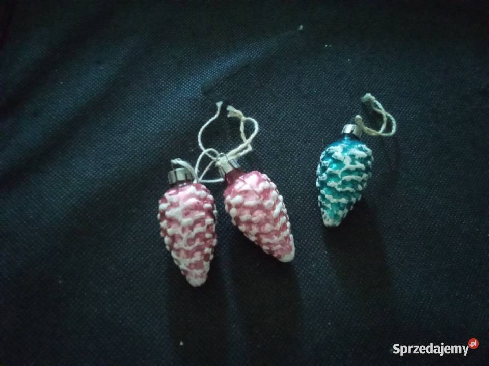 2 różowe i jedna niebieska szyszka są małe Boże Narodzenie Warszawa