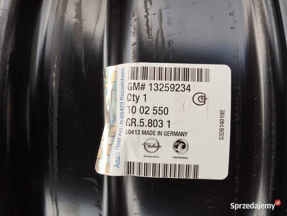 Felga Opel 16 5x105 65J ET39 sztukę 13259234 Samochodowe Kamieniec