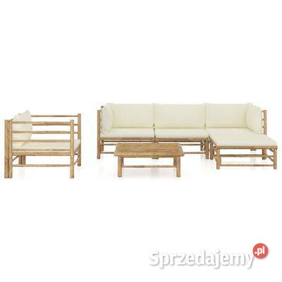 vidaXL 6cz zestaw mebli do ogrodu kremowe