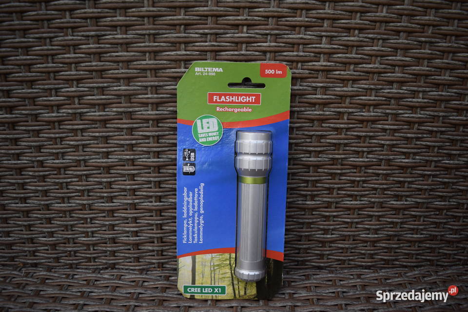 Latarka LED Aluminiowa Ładowana USB Okazja Olsztyn sprzedam