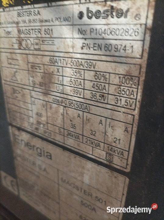 Półautomat spawalniczy BESTER MAGSTER 501 masa