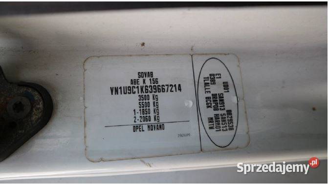 Opel Movano Syndyka Skrzynie Deszczno