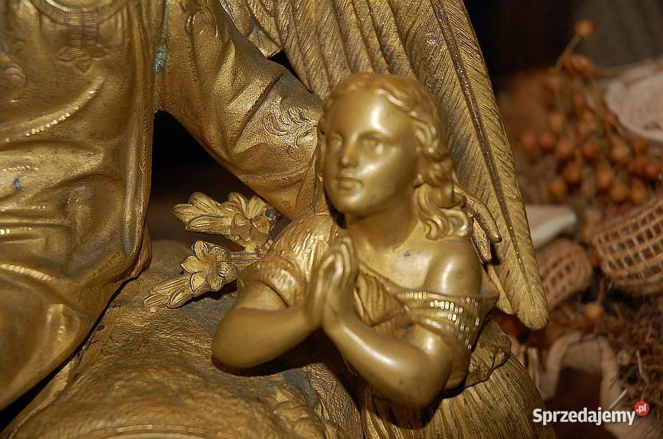 B duży zegar kominkowy anił z dzieckiem Machnacz