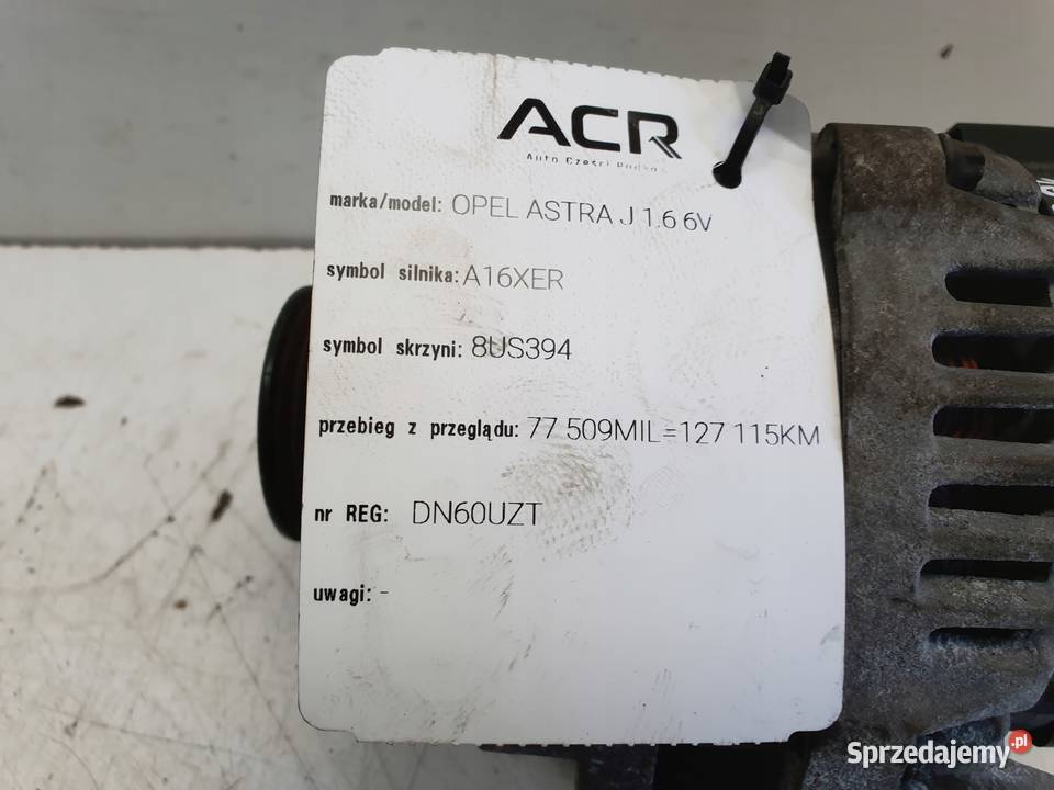 ALTERNATOR Opel Astra IV J 16 16V 13502595 BG Rudka