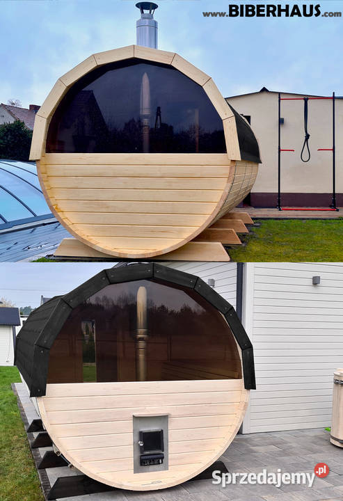 SAUNA Ogrodowa 400 OKNO 50 PRZEBIERALNIA Beczka