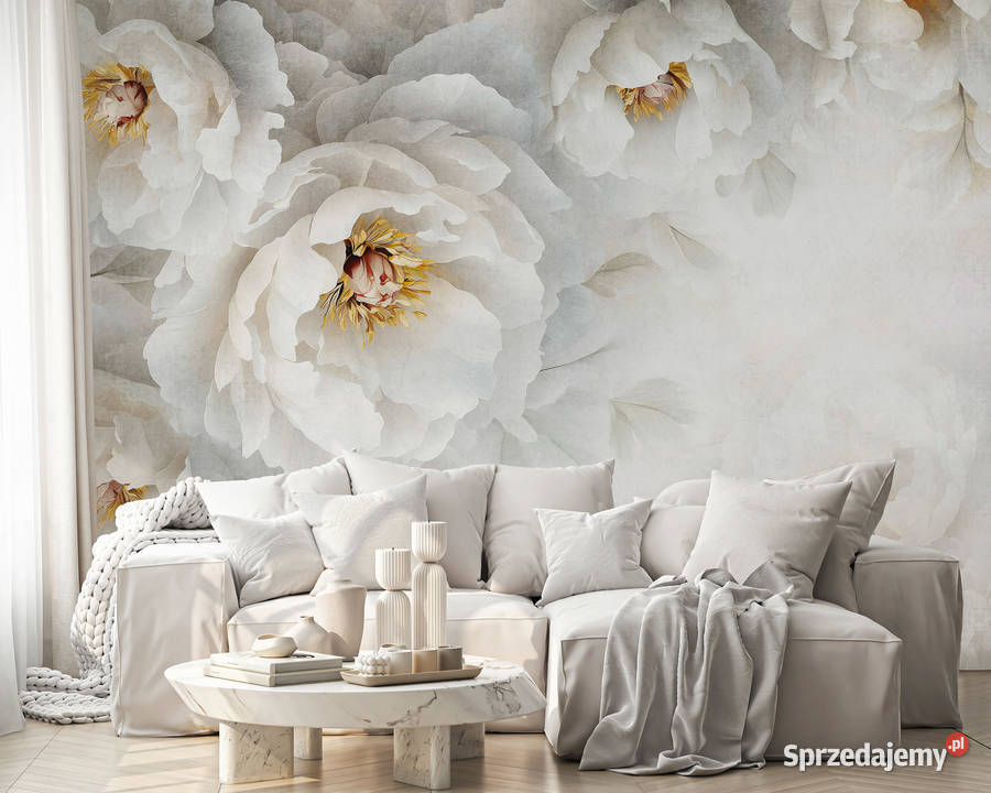 Tapeta fototapeta jasny duży kwiat sypialnia