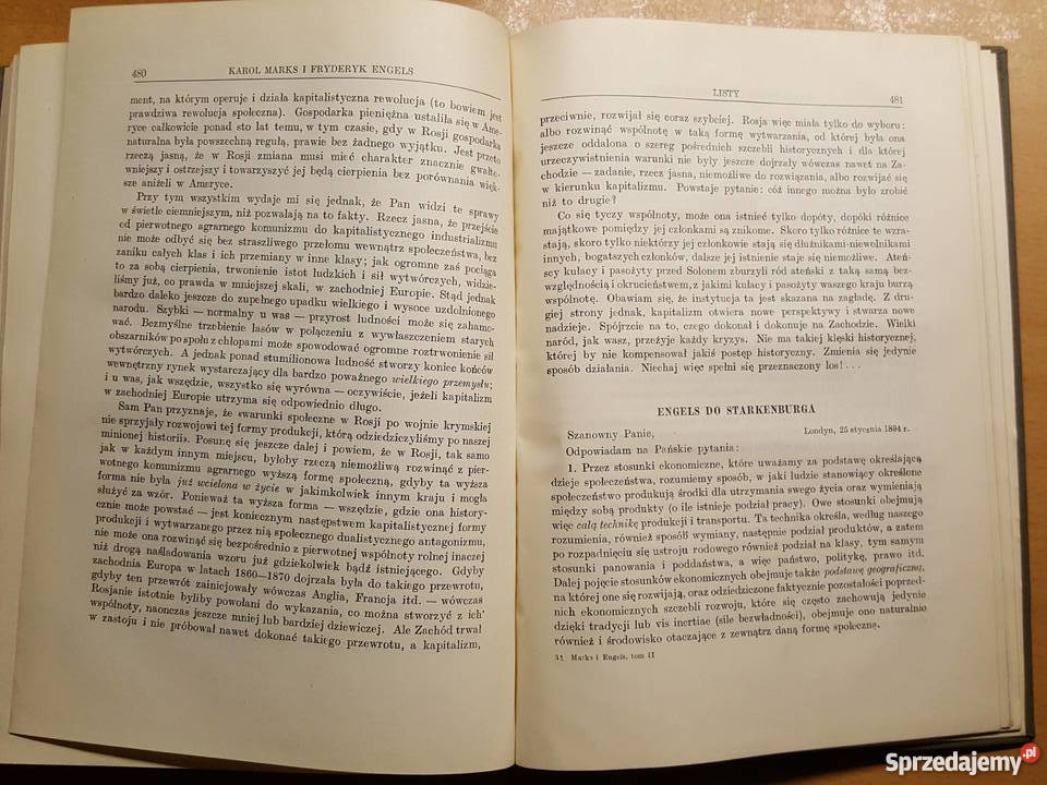KSIĄŻKA Dzieła wybrane Marks Engels tom II z wielkopolskie Złotniki