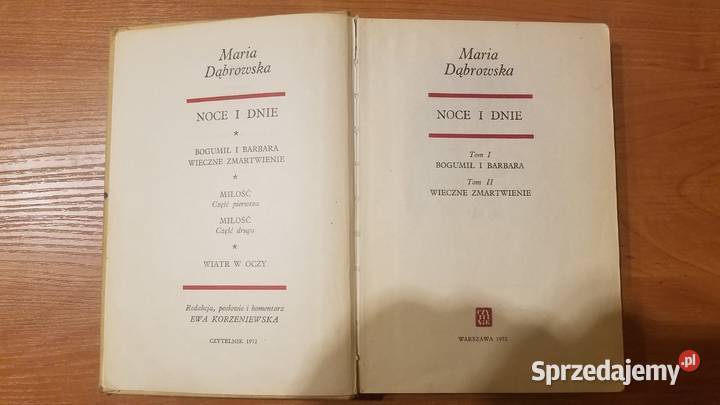 Książka Noce i dnie 15 tomów Maria Dąbrowska Rok wydania 1972 Proza i poezja podlaskie Białystok