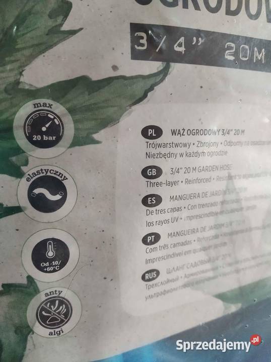 NAJTANIEJ Wąż Ogrodowy Zbrojony 34 3wartwowy dł