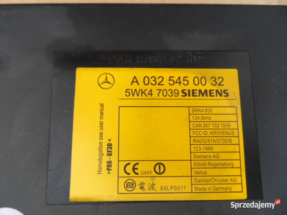 Sterownik Keyless go Mercedes A 220 CL 215