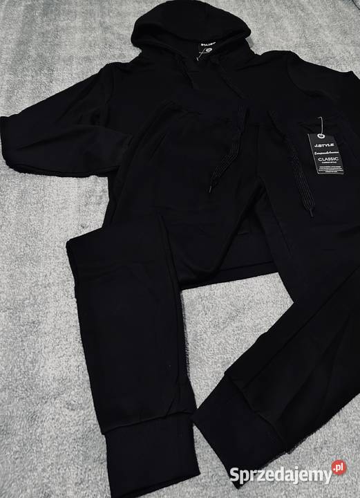 Komplet dresowy bluza i spodnie ocieplany czarny Odzież sportowa Warszawa sprzedam